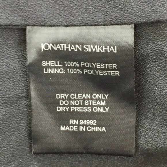 Jonathan Simkhai Star Print Puff Sleeve Wrap Mini Dress Black Size 12 - Picture 7 of 7